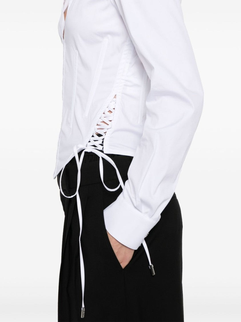 Mugler Plunging V-Neck Top