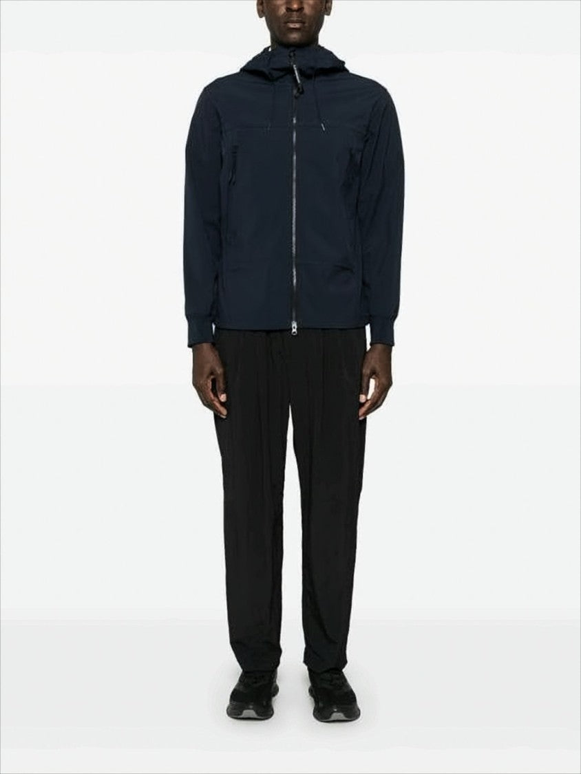 C.P. Company Minimalist Blue Zip-Up Jacket With Hood