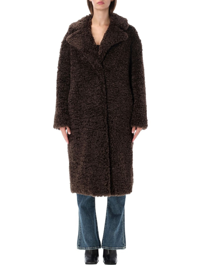 Stand Studio Brown Jazmin Plush Oversized Coat