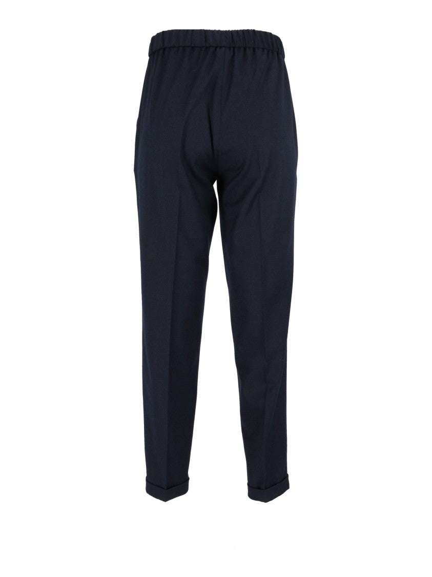 Antonelli Firenze Tailored Elastic Waist Cuffed Straight-Leg Pants