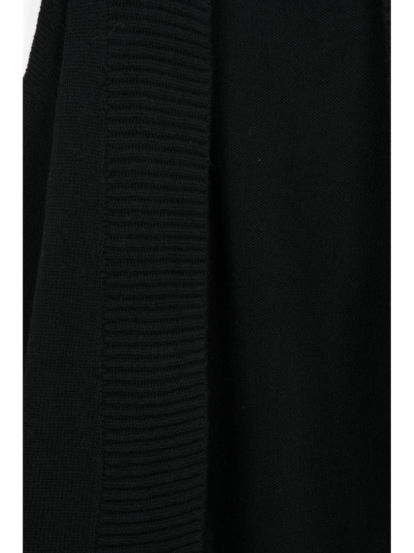 Labo.Art Black Open Front Virgin Wool Cardigan