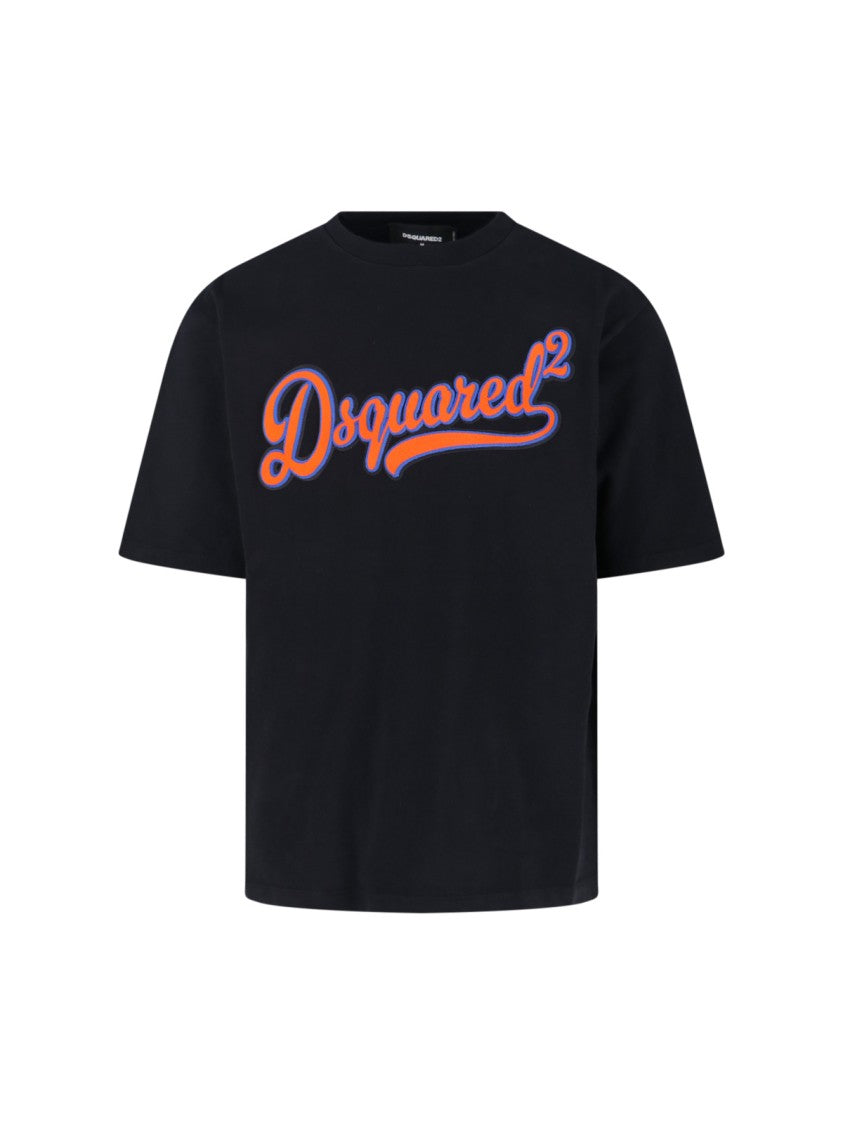 Dsquared2 Logo T-Shirt With Embroidery – Black
