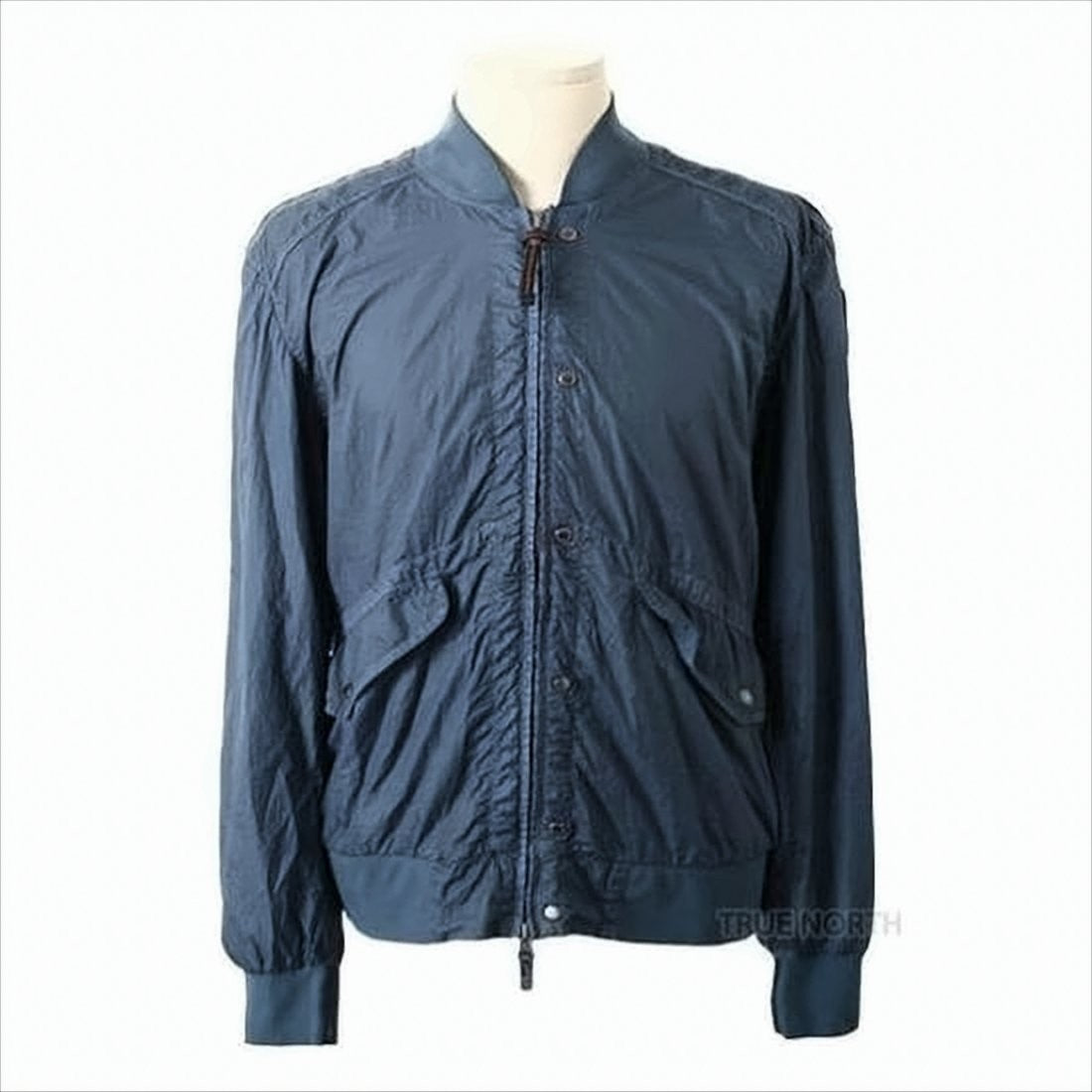 Parajumpers Minimalistic Blue Bomber Jacket With Ribbed Details