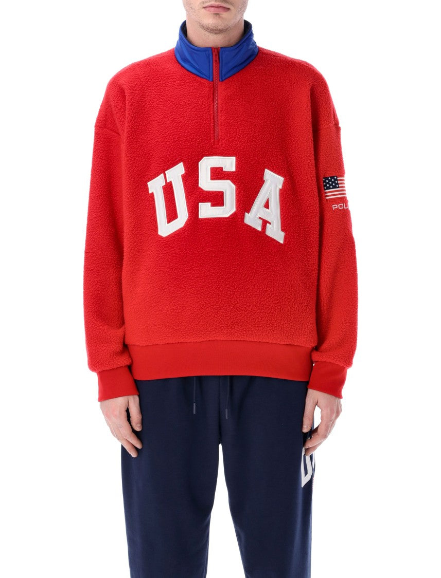 Polo Ralph Lauren Polo Usa Teddy Sweatshirt With Zip