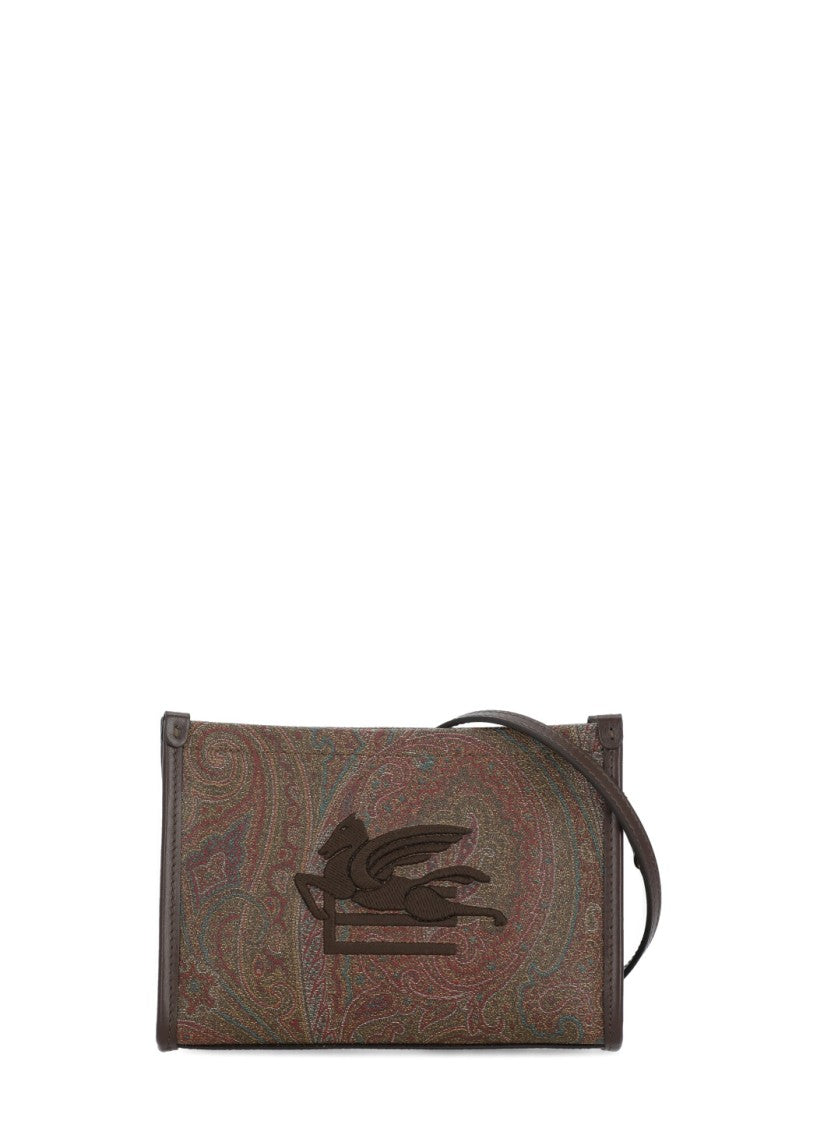 Etro Intricate Paisley Patterned Pochette With Embroidered Logo
