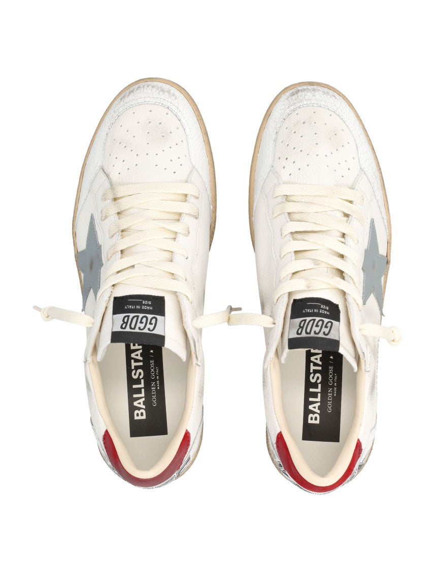 Golden Goose Low-Top Sneakers With Grey Star Detail And Vintage Finish