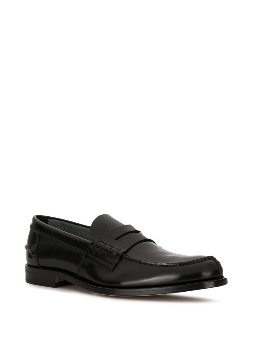 Tod's Round Toe Slip-On Black Leather Loafers