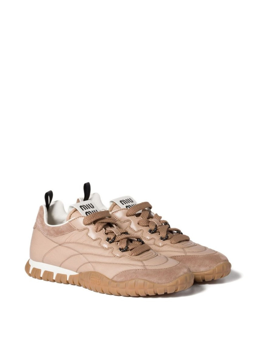 Miu Miu Sleek Suede Flat Sneakers