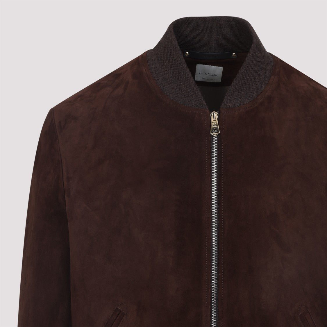 Paul Smith Red Lamb Suede Leather Regular Fit Bomber Jacket