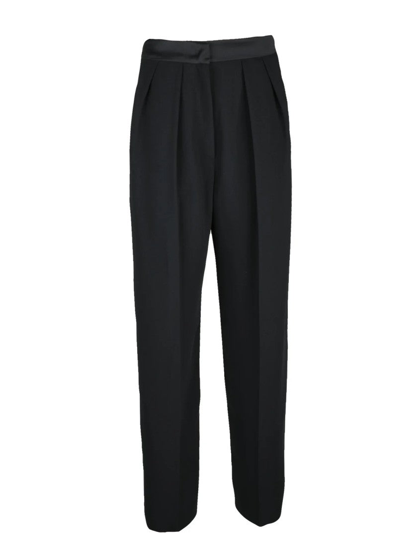 Marella Art.365 Wide-Leg Black Pants With High Waist And Pleated Detail