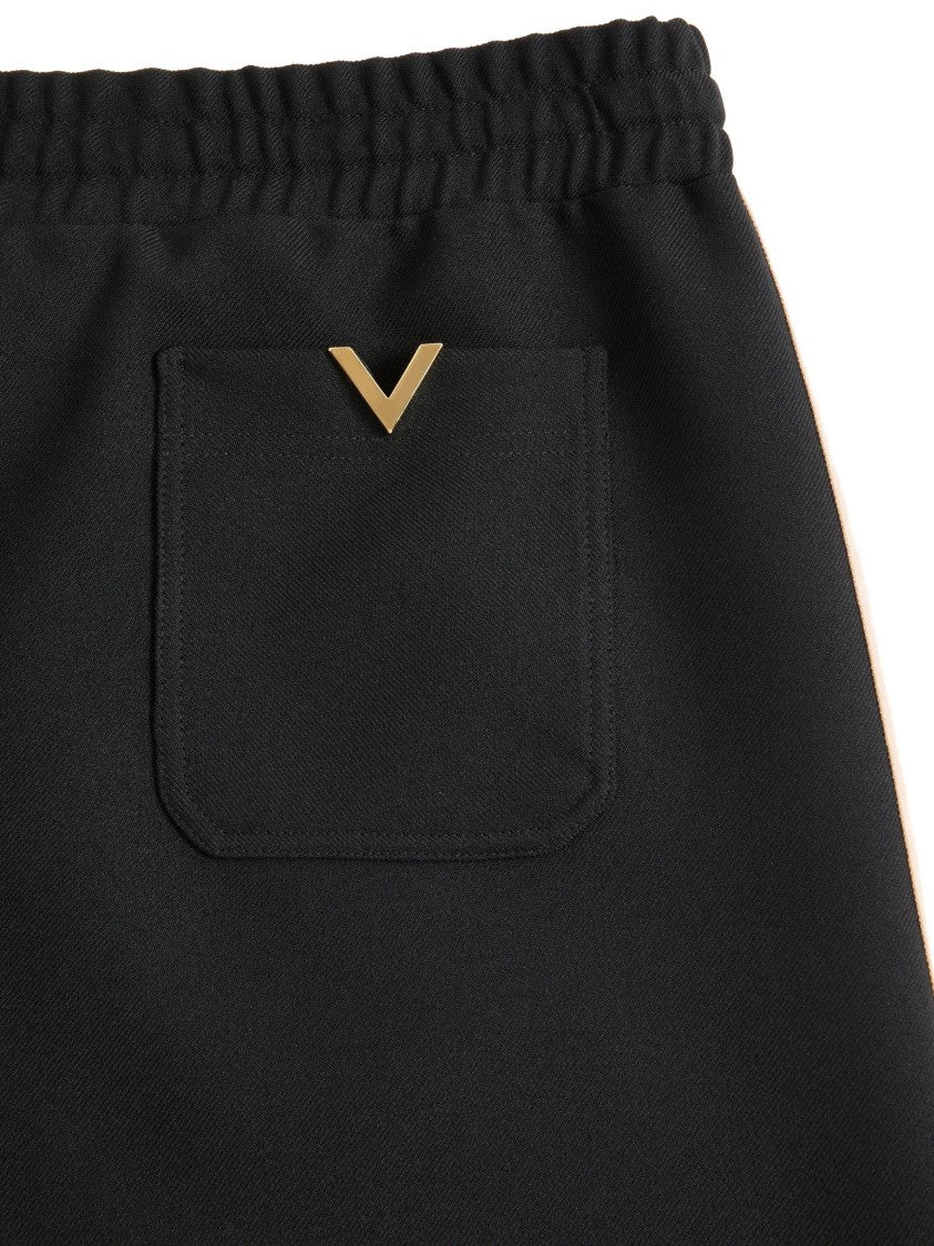 Valentino Black Jersey Bottom Vgold Track Pants