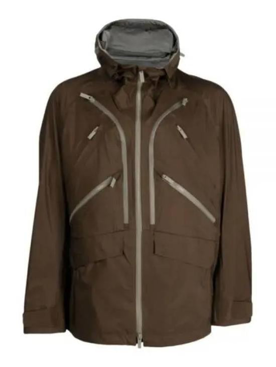 White Mountaineering Brown Nylon Jacket With Zippered Pockets