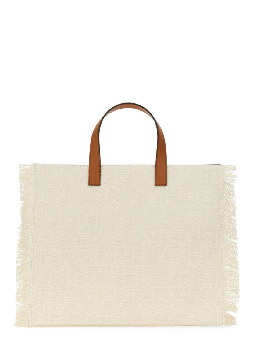 Fendi Textured Jacquard Fendi Bag With Fringed Edge