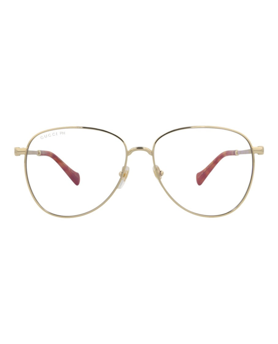 Gucci Aviator-Frame Metal Sunglasses With Tortoiseshell Tips
