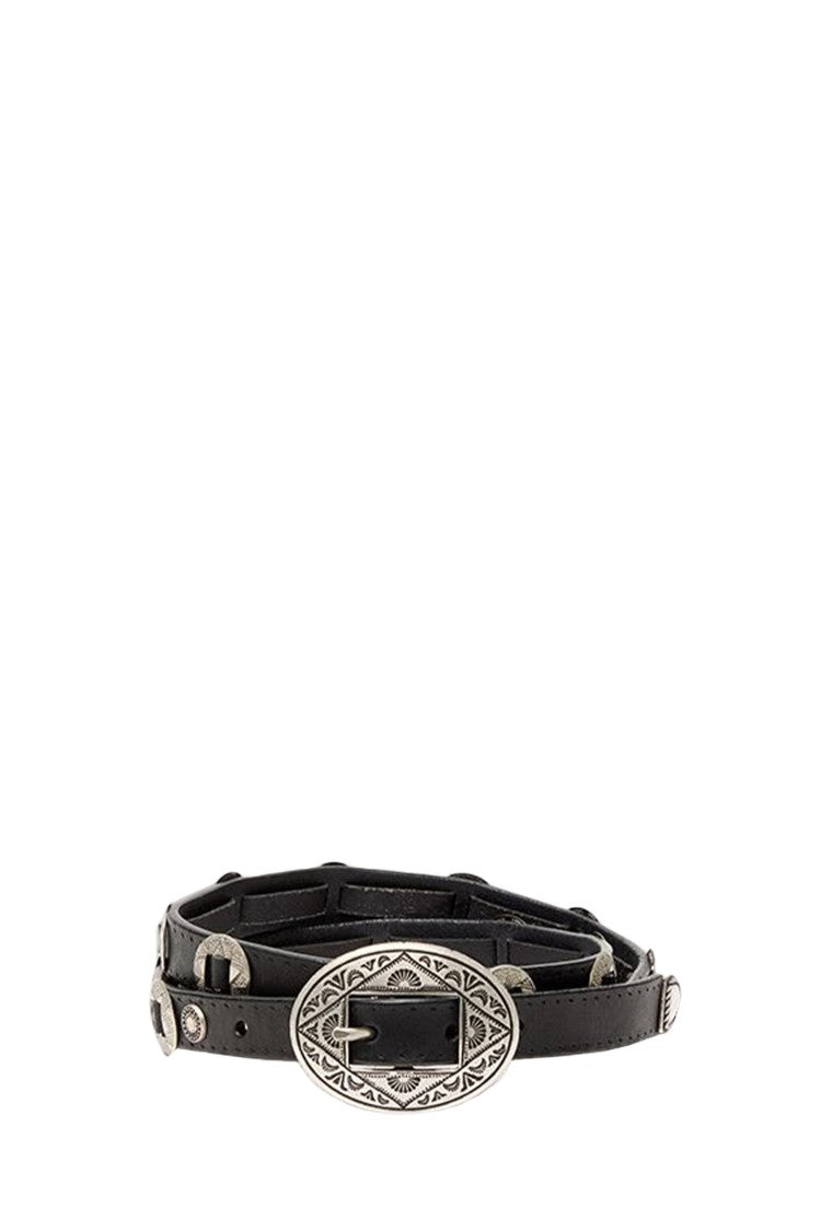 Golden Goose Black Washed Leather Belt