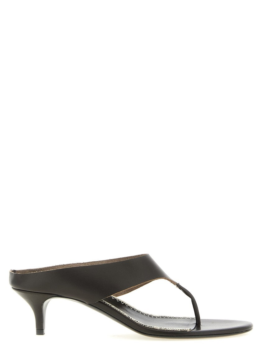Magda Butrym Flip-Flop Style Leather Sandals With Curved Heel