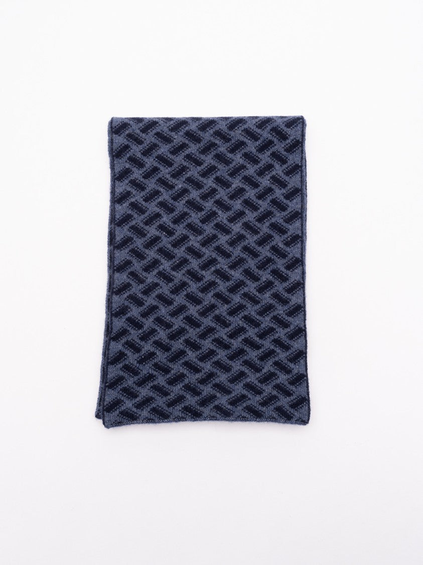Drumohr Geometric-Pattern Cashmere Scarf With Finished Edge