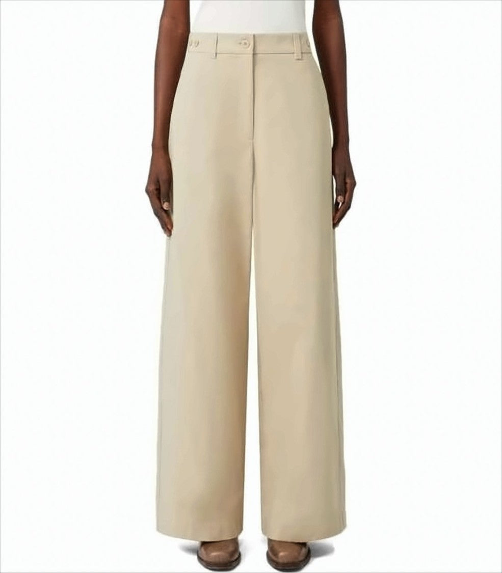 Max Mara High-Waist Straight-Leg Pants With Minimalist Design