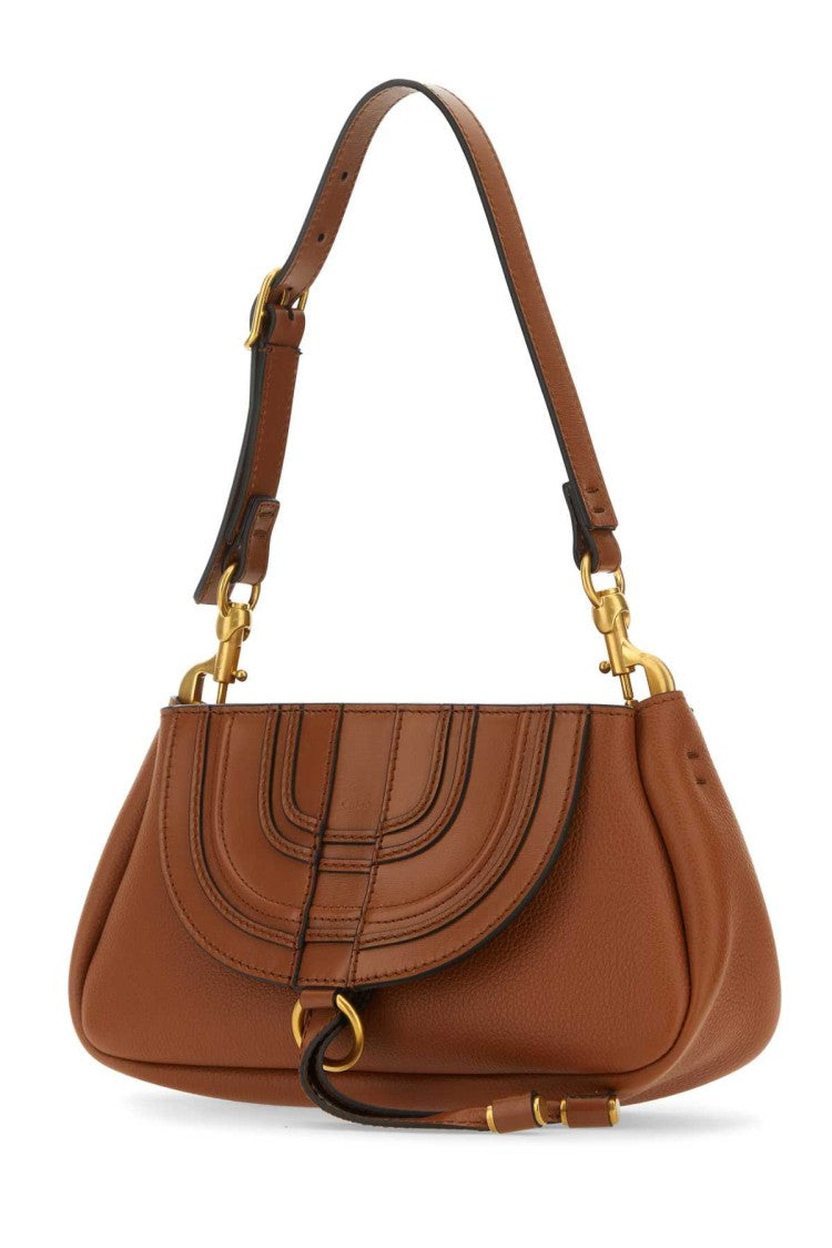 Chloé Brown Leather Small Marcie Clutch