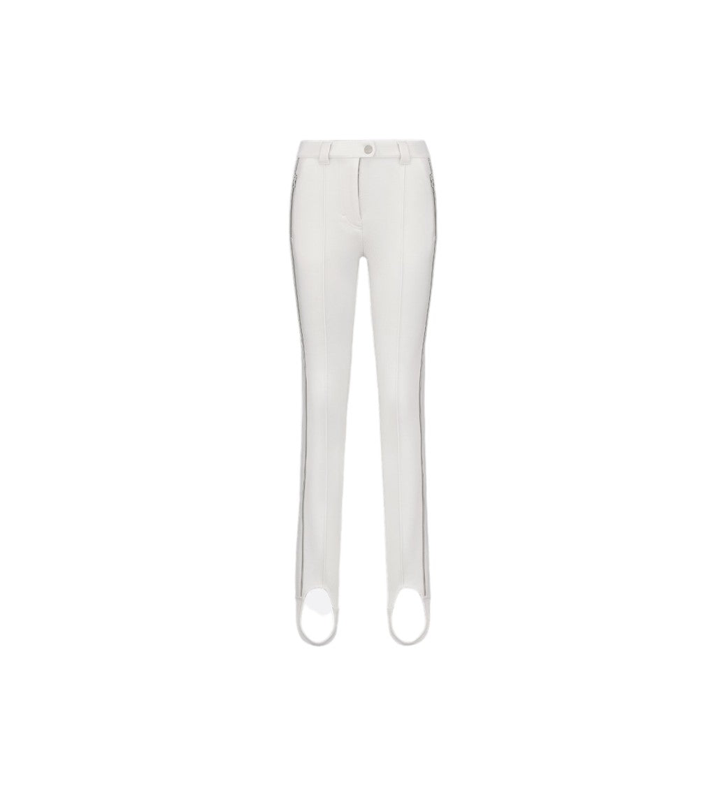 Christian Dior White Slim-Fit Side Stripe Logo Pants
