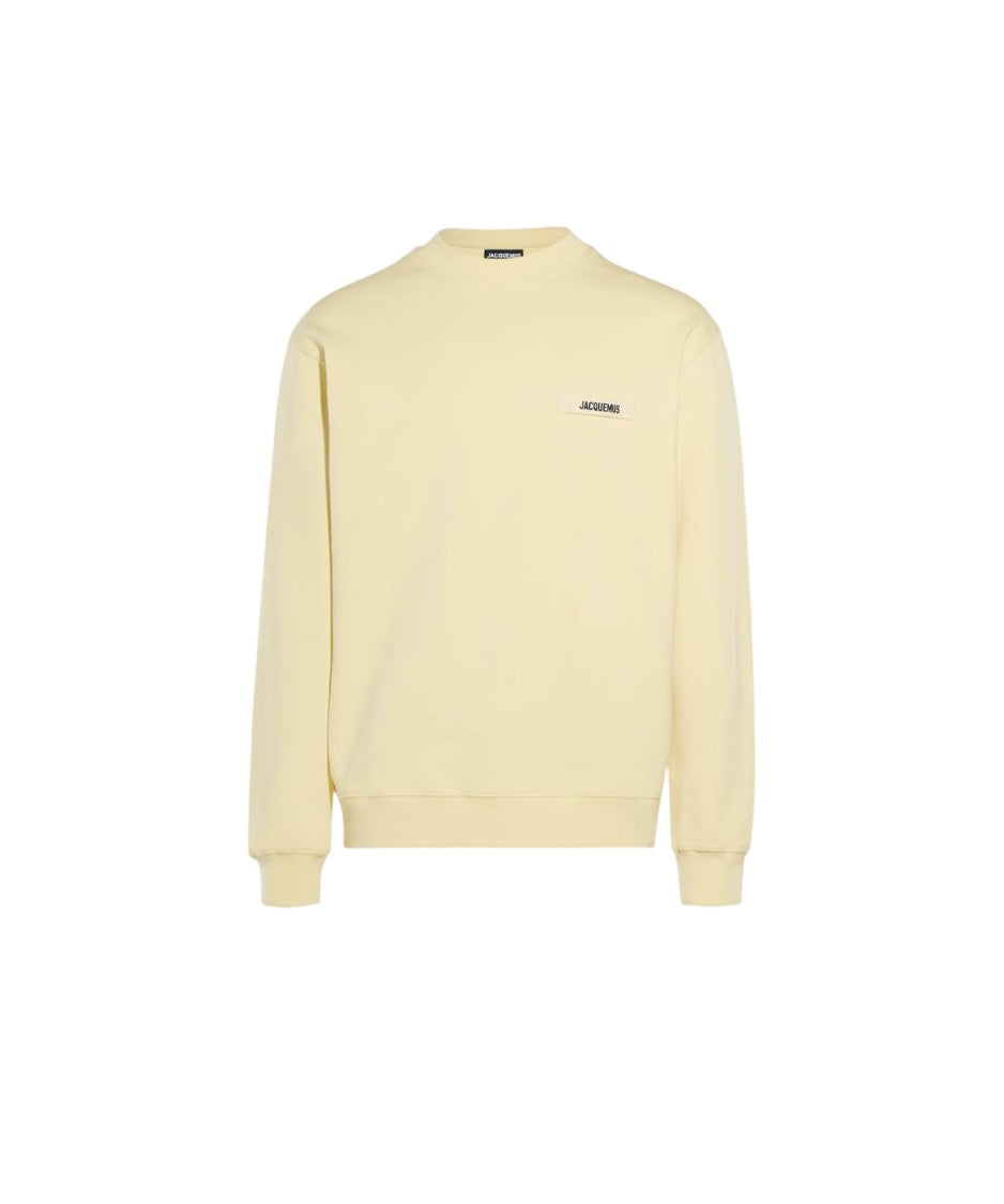 Jacquemus Organic Cotton Fleece Sweatshirt With Gros-Grain Logo