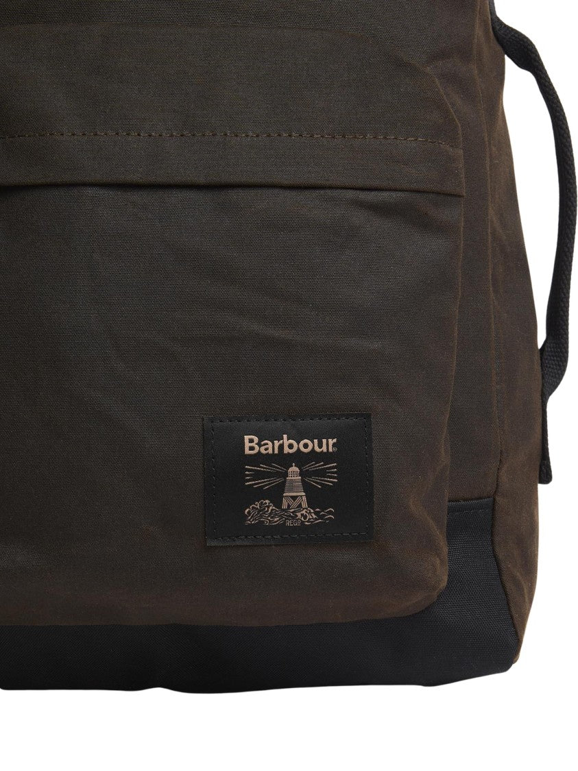 Barbour Square Waxed-Cotton Backpack