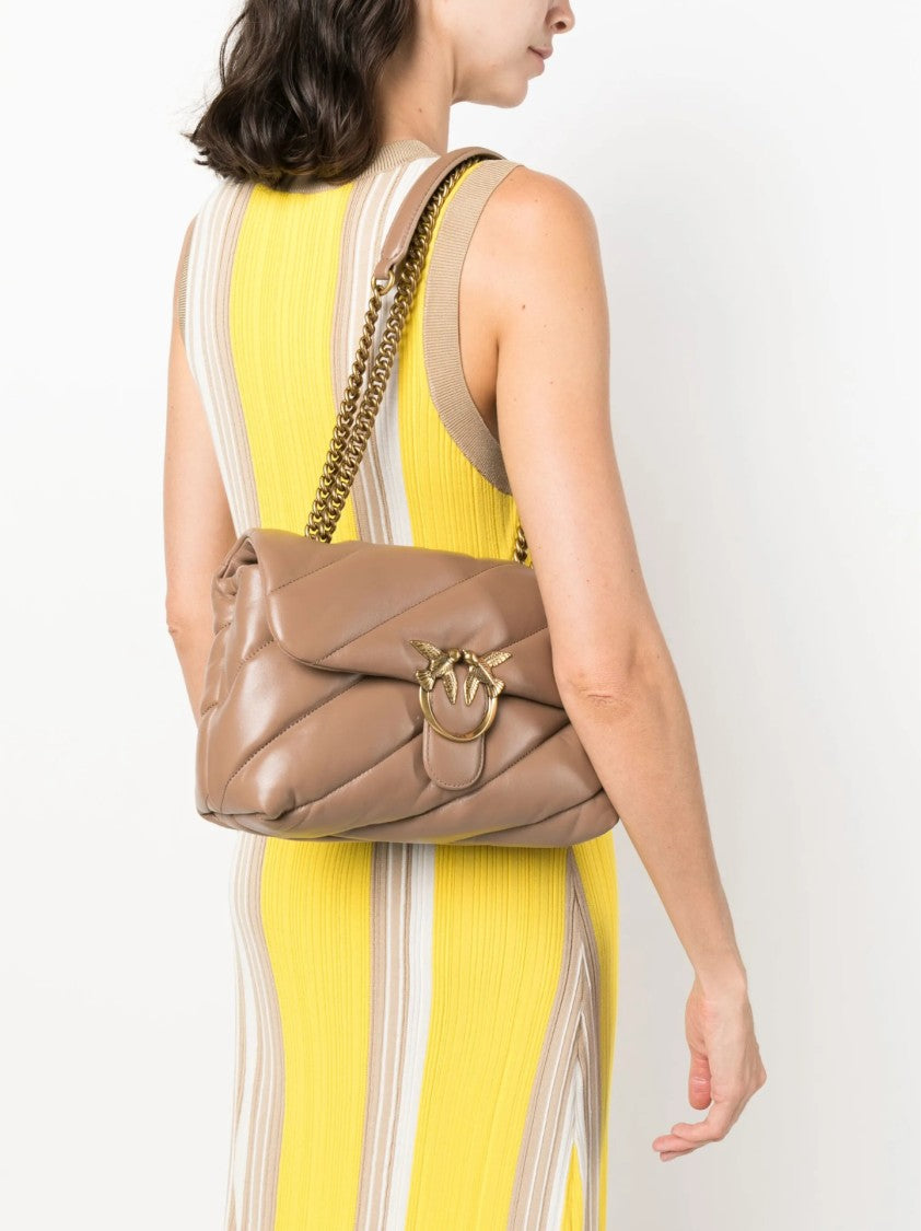 Pinko Quilted Flap Closure Bag With Chain Strap