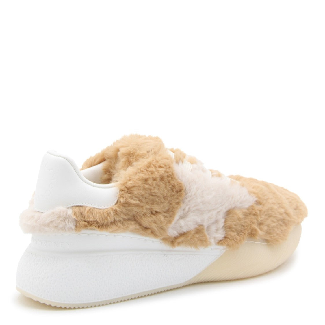 Stella Mccartney Beige Canvas Fleece Texture Sneakers