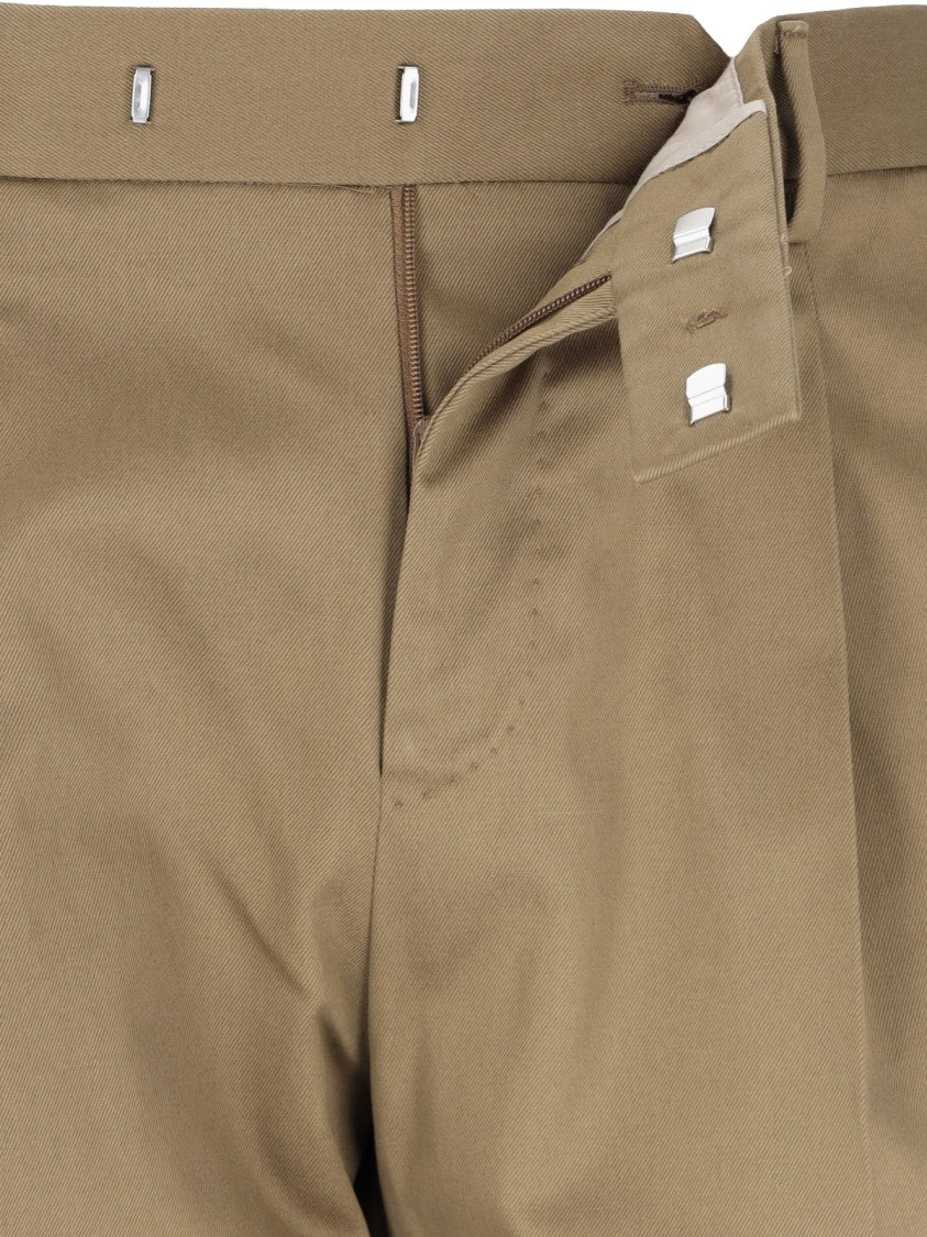 Pt Torino Pleated Beige Tailored Trousers