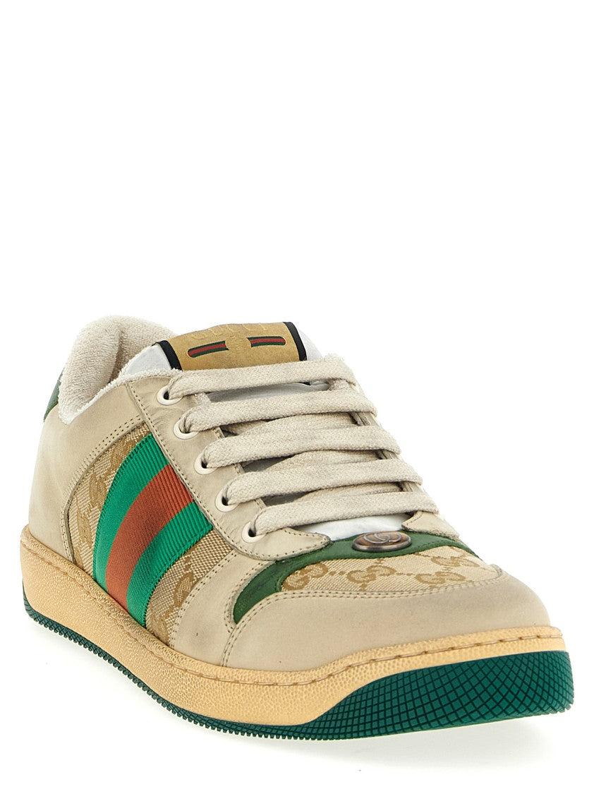 Gucci Vintage-Influenced Low-Top Sneakers With Double G Emblem