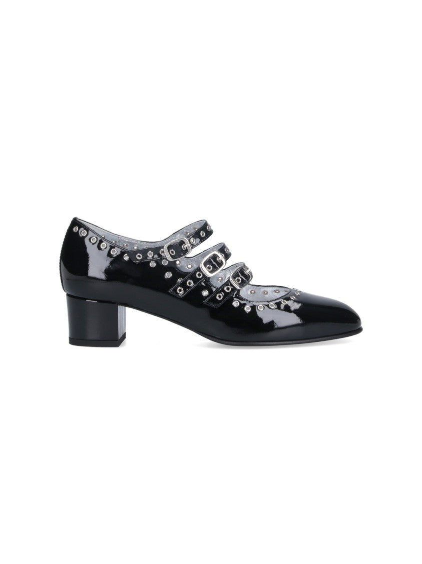 Carel Mary Jane "Camden" Pumps In Black Patent Leather