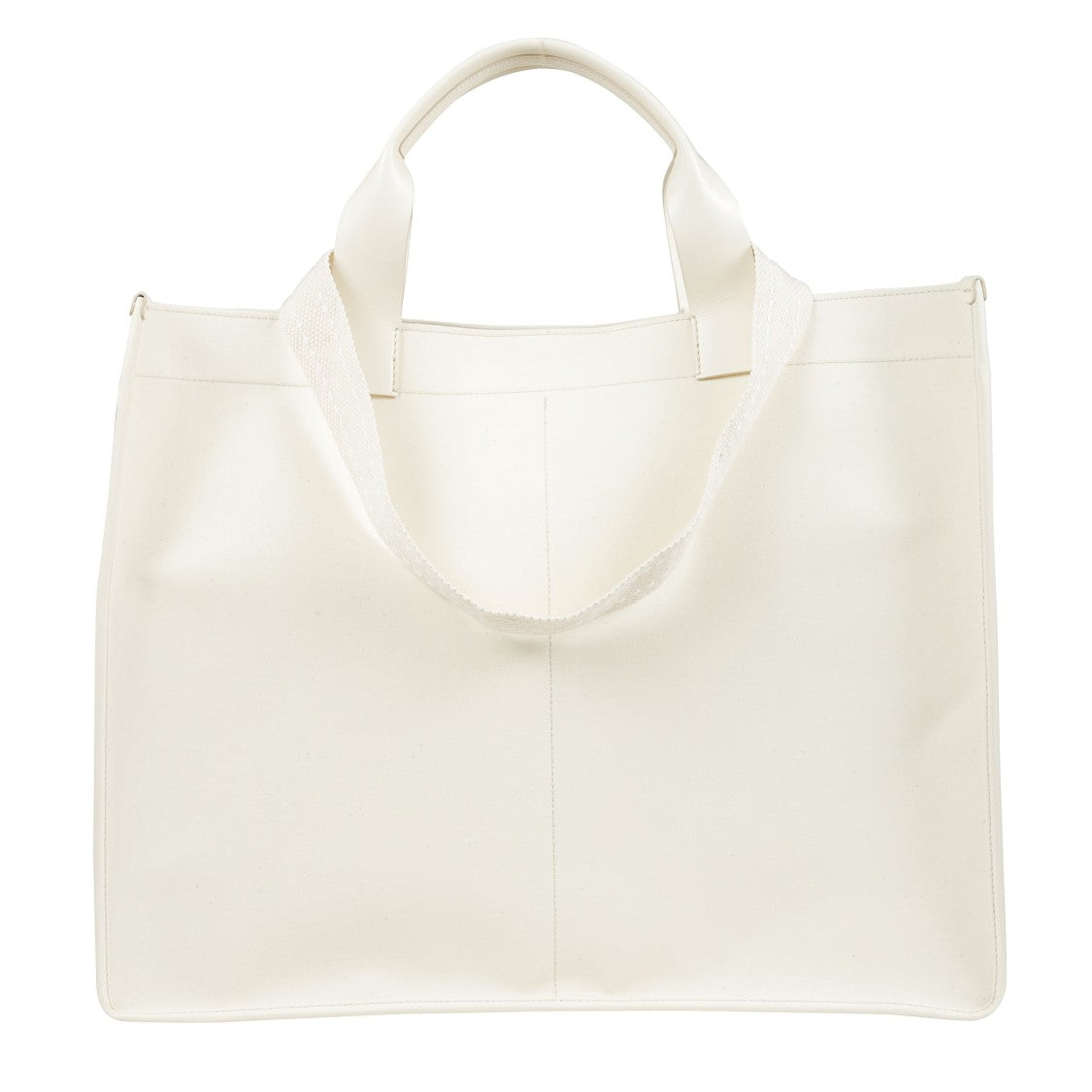 Maison Margiela Fabric Shopping Cabas With Leather Trim