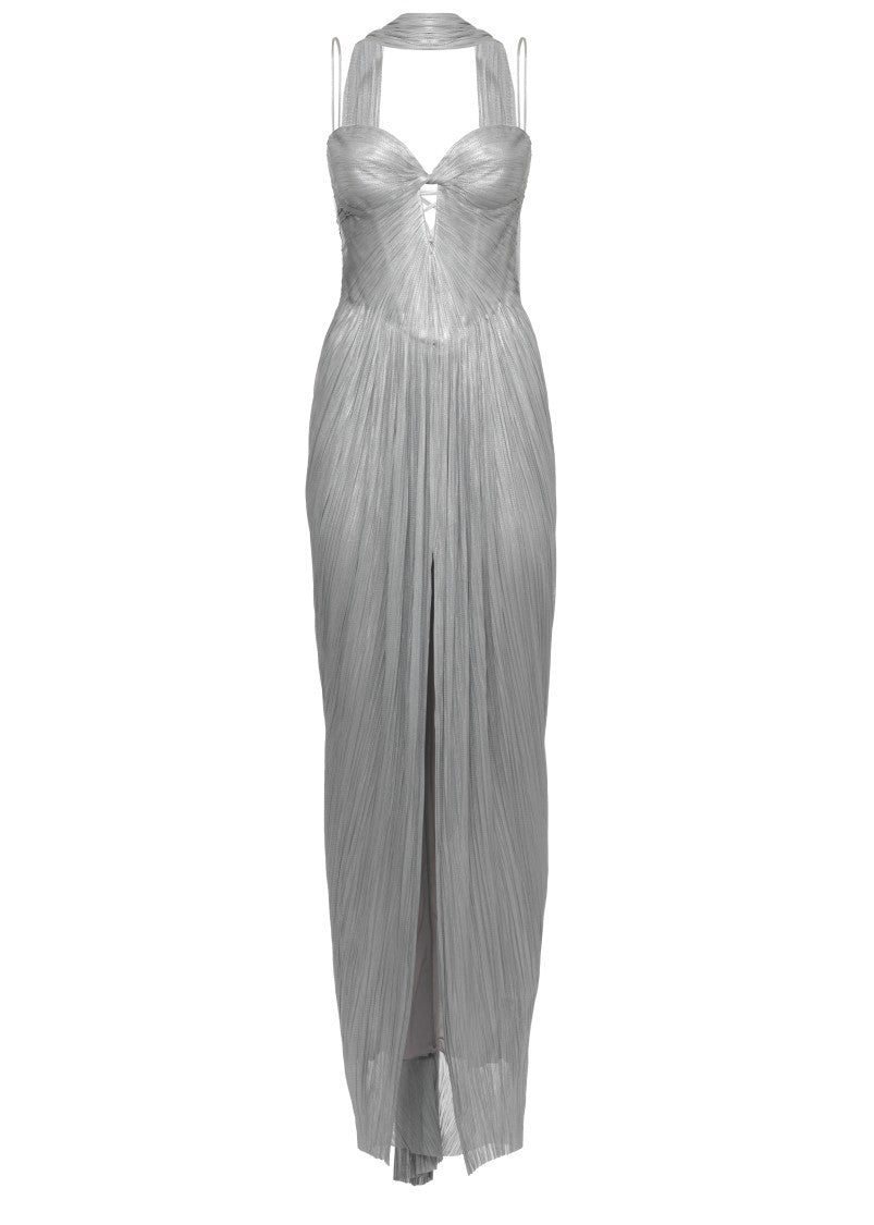 Maria Lucia Hohan Sophisticated Silk Evening Dress With Pleated Design