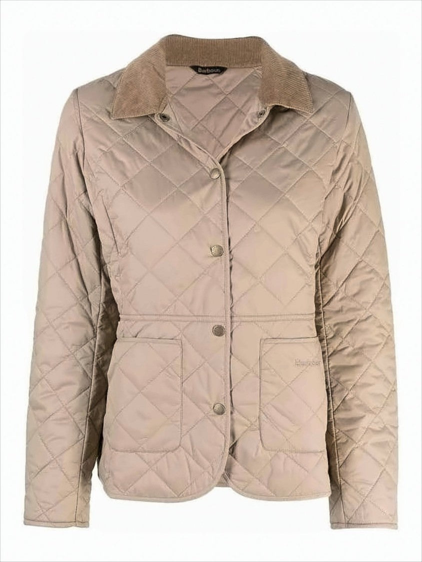 Barbour Quilted Casual Jacket With Corduroy Collar