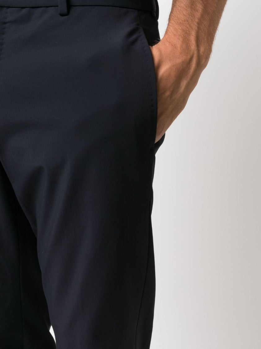 Pt Torino Tailored Blue Trousers With Flat Front