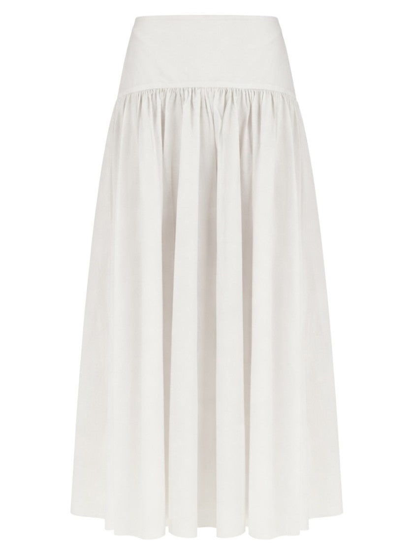 Staud Neutrals Procida Gathered Long Skirt