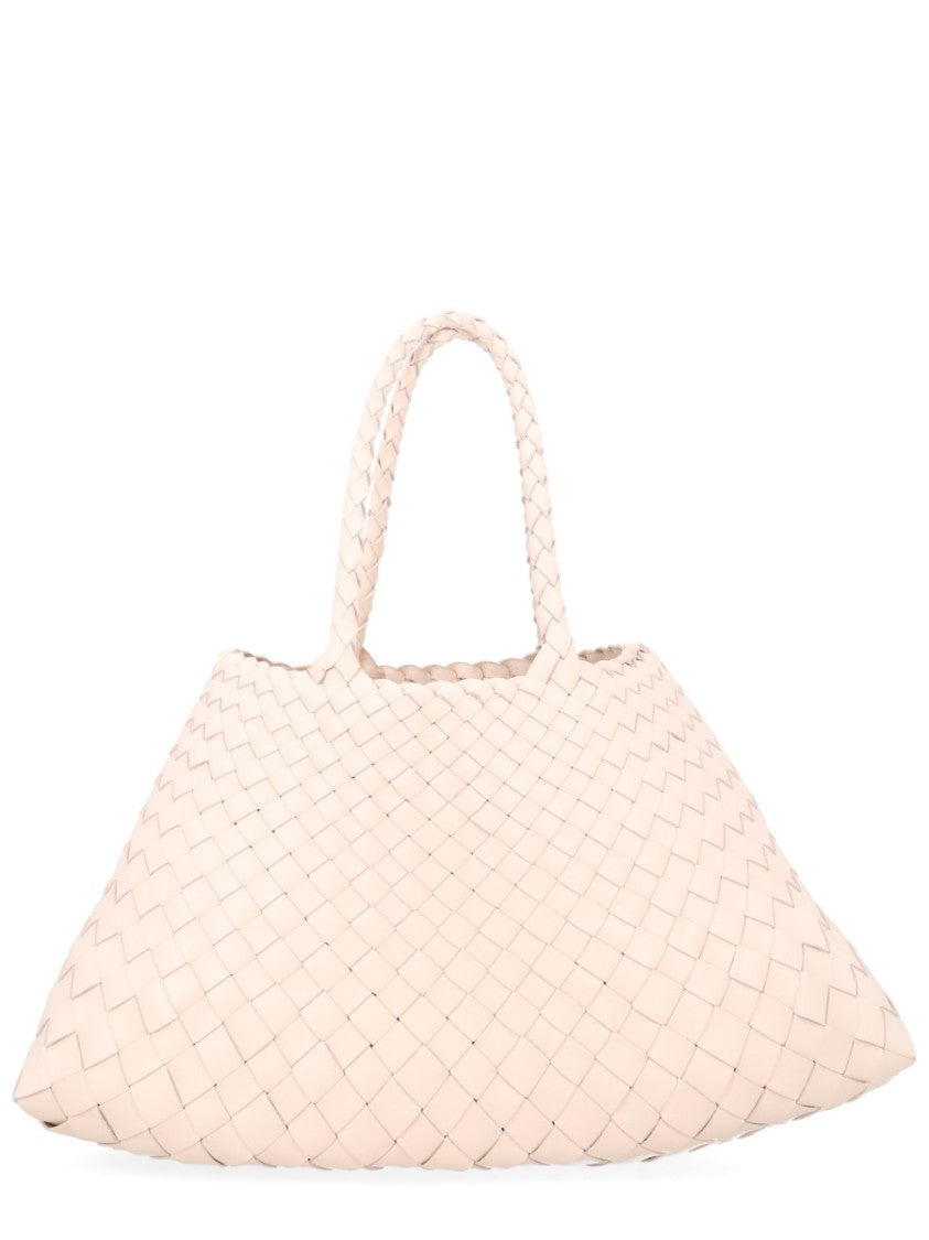 Dragon Diffusion Woven Leather Small Handbag With Braided Handles