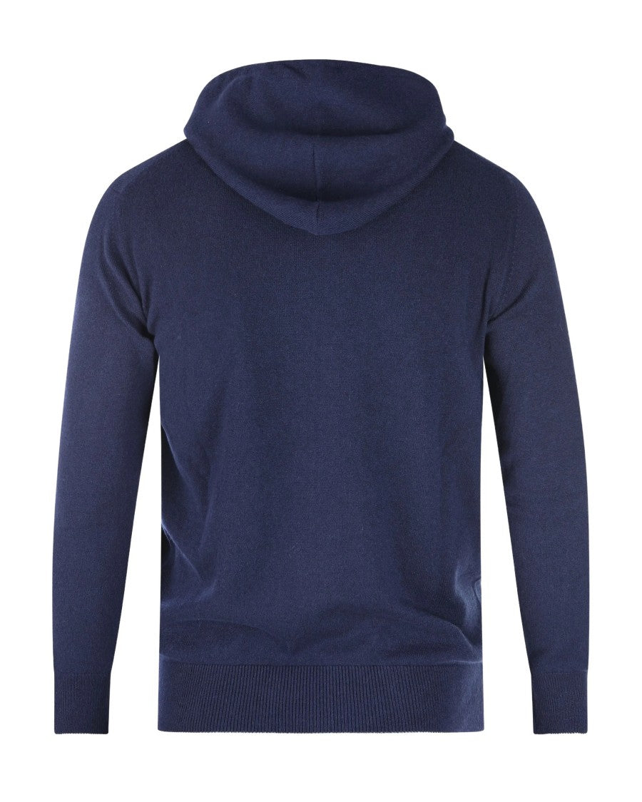 Eleventy Full-Zip Cashmere Hoodie With Suede Drawcords