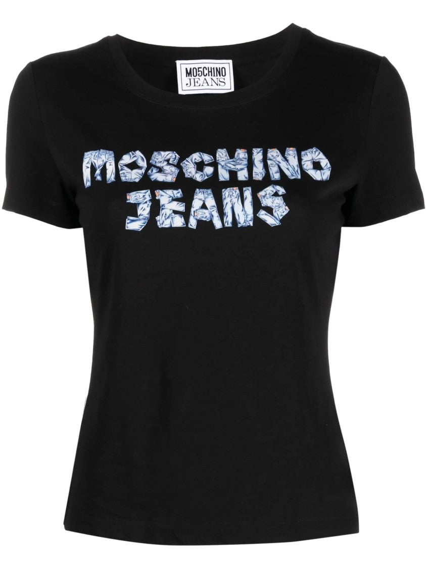 Moschino Fitted Cotton Jersey T-Shirt With Graphic Print