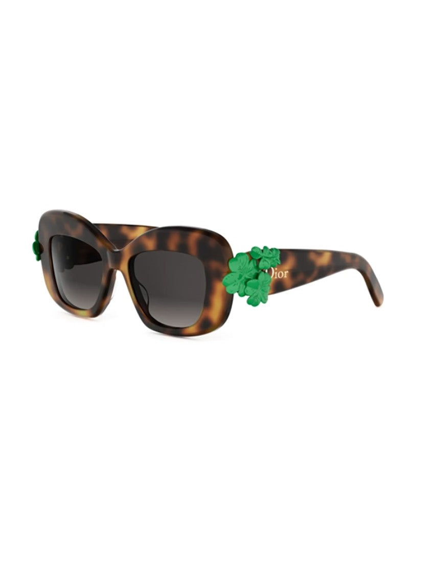 Dior Tortoiseshell Dior Clover S3i Rectangular Sunglasses