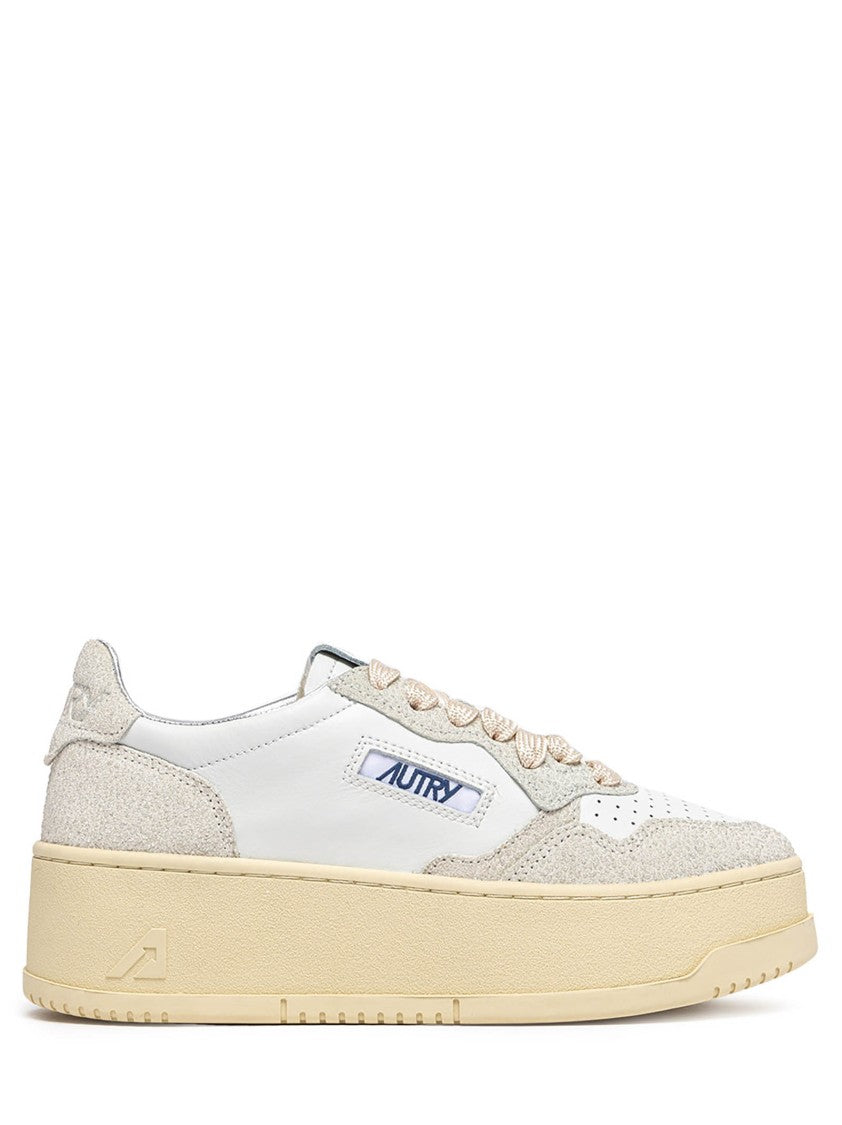 Autry White Platform Sneakers With Leather