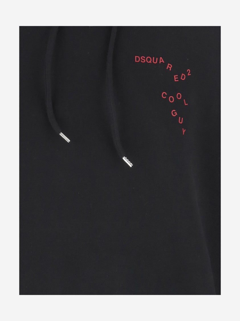 Dsquared2 Drawstring Hood Cotton Sweatshirt
