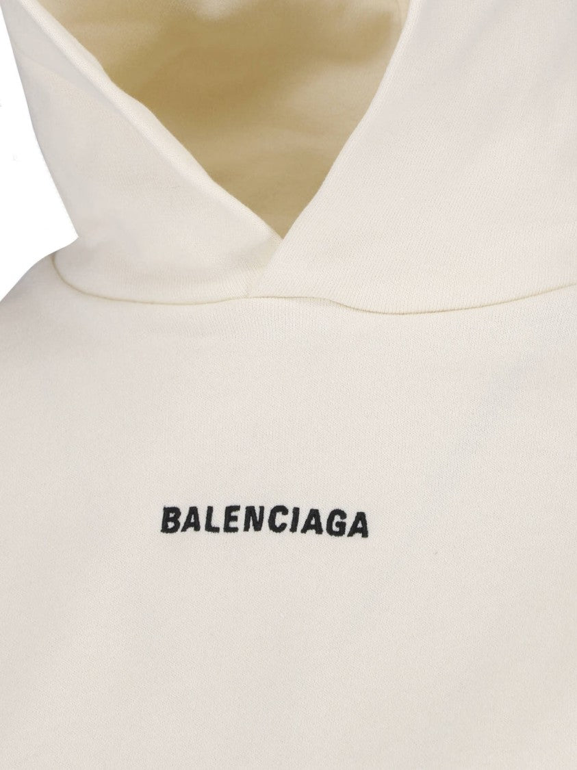 Balenciaga Off-White Back Oversized Embroidered Hoodie