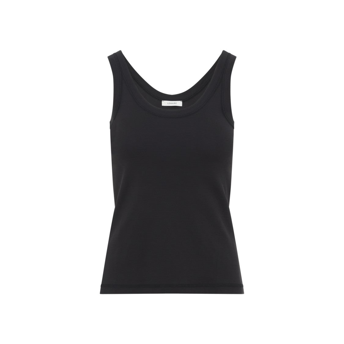 Lemaire Fitted Black Tank Top With Scoop Neckline