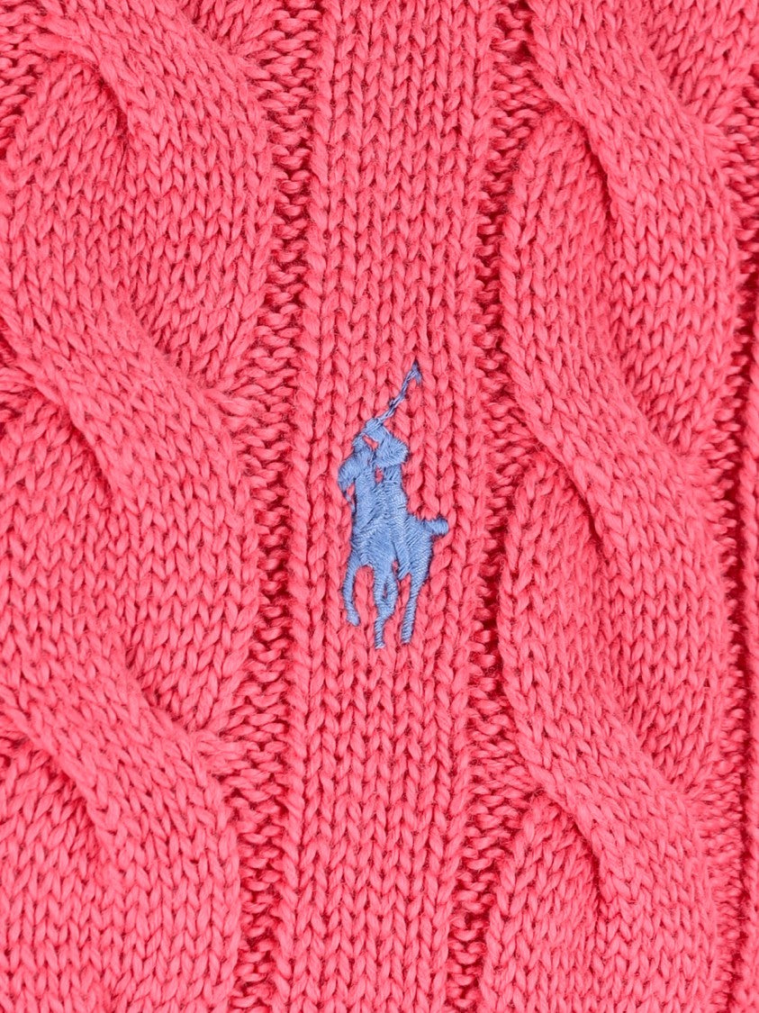 Polo Ralph Lauren Red Cable Knit Crewneck Sweater