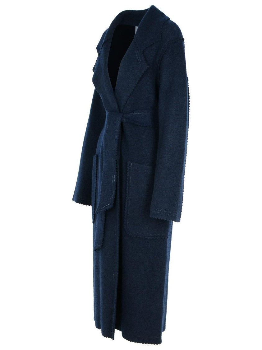Max Mara Jene' Dark Blue Cashmere Blend Coat