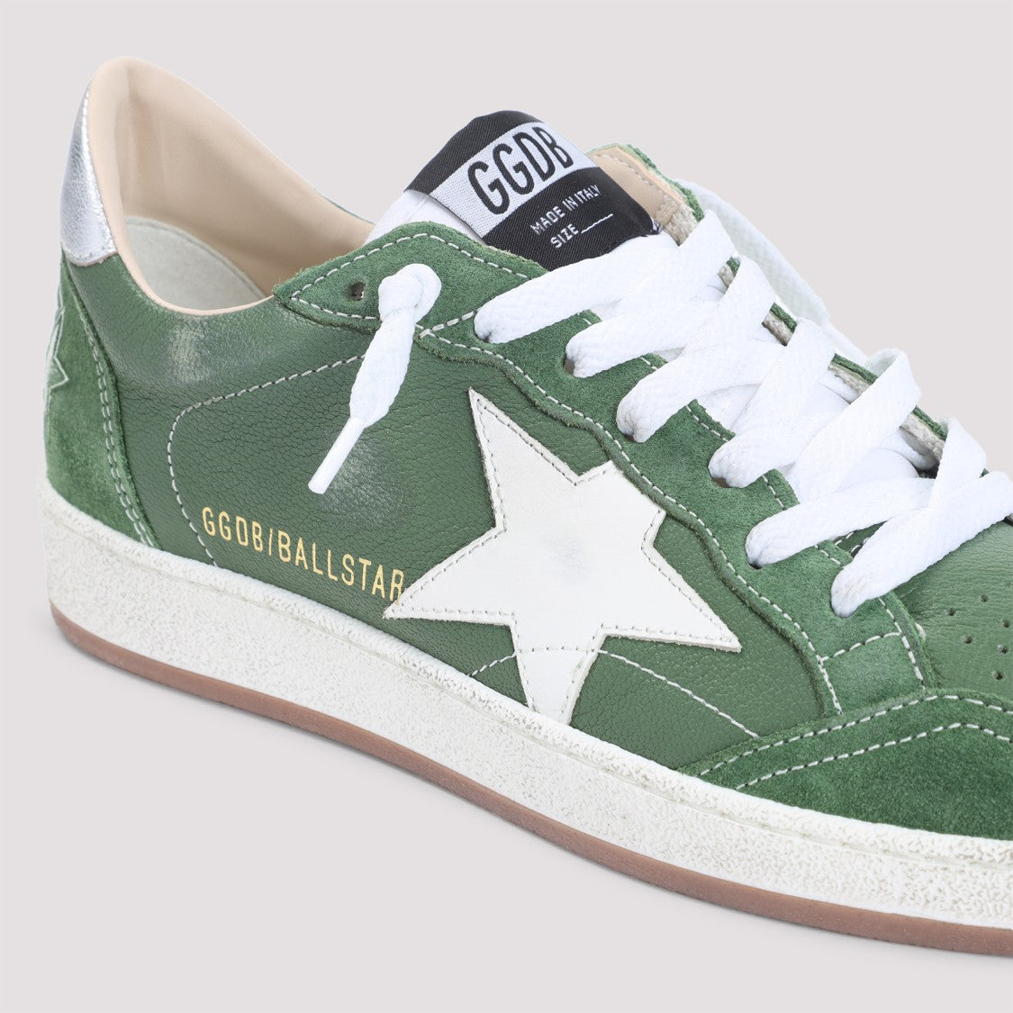 Golden Goose Ball Star Green Goat Leather Sneakers