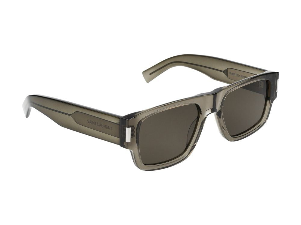 Saint Laurent Brown Translucent Oversized Square Sunglasses