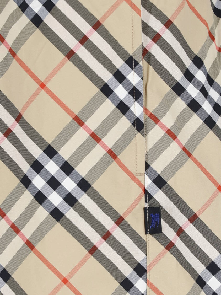 Burberry Beige Check Fabric Swim Shorts
