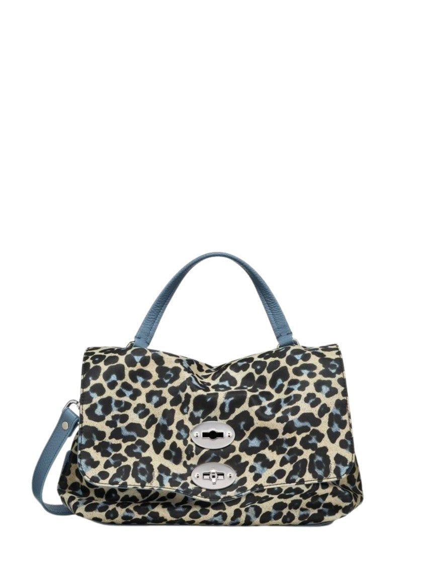 Zanellato Multicolor Leopard Print Leather Trim Shoulder Bag
